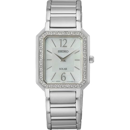 Seiko Damen Analog Quarz Uhr mit Edelstahl Armband SUP465P1, Silber von Seiko