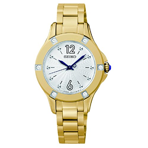 Seiko Damen Analog Quarz Uhr mit Edelstahl beschichtet Armband SRZ424P1 von Seiko