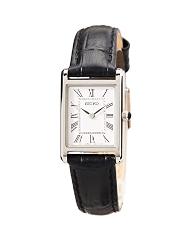 Seiko Damen-Uhr Quarz Edelstahl mit Lederband SWR053P1, Silber von Seiko