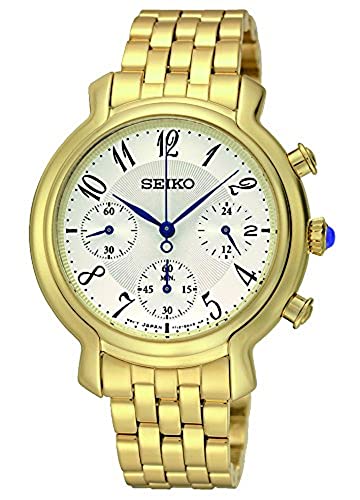 Seiko Damen Chronograph Quarz Uhr mit Edelstahl beschichtet Armband SRW874P1 von Seiko