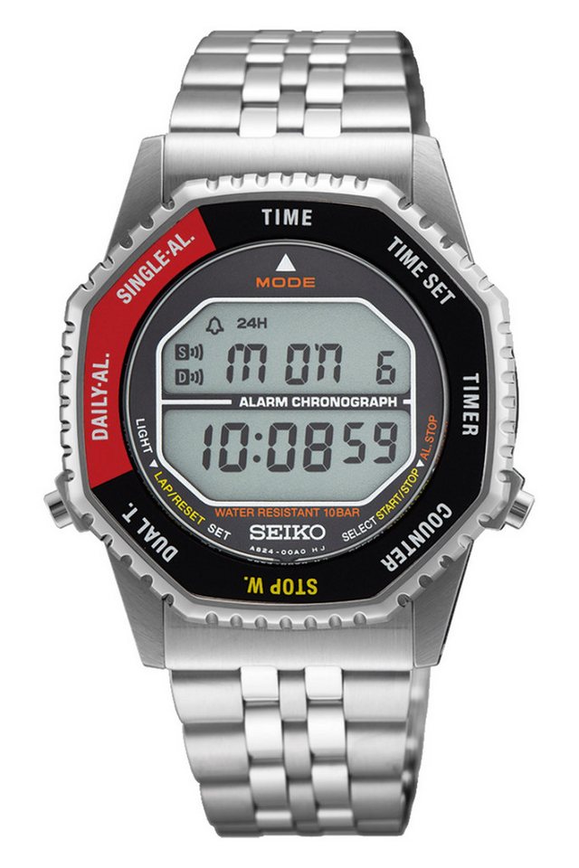 Seiko Digitaluhr Unisex Chronograph Rotocall Schwarz/Rot von Seiko