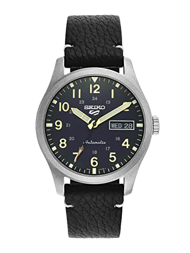 Seiko Herren Analog Automatik Uhr mit Leder Armband SRPG39K1 von Seiko