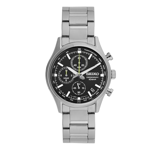 Seiko Herren Analog Quarz Uhr mit Edelstahl Armband SSB419P1, Silber von Seiko