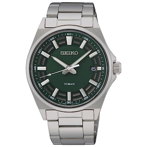 Seiko Herren-Uhr Quarz Edelstahl mit Edelstahlband SUR503P1, Silber von Seiko