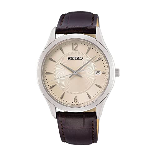 Seiko Herren-Uhr Quarz mit Lederband SUR421P1 von Seiko