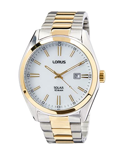 Lorus Herren-Uhr Solar Goldauflage mit Metallband RX336AX9 von Seiko