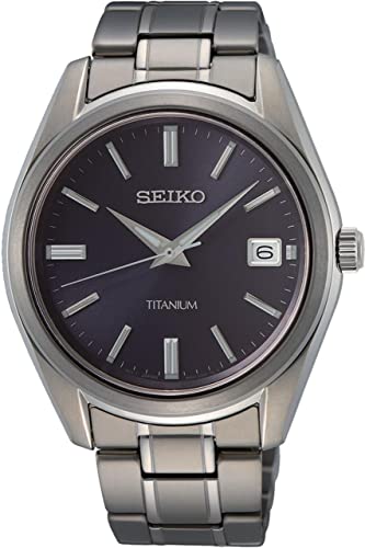 Seiko Herren-Uhr Quarz Titan mit Edelstahlband SUR373P1 von Seiko