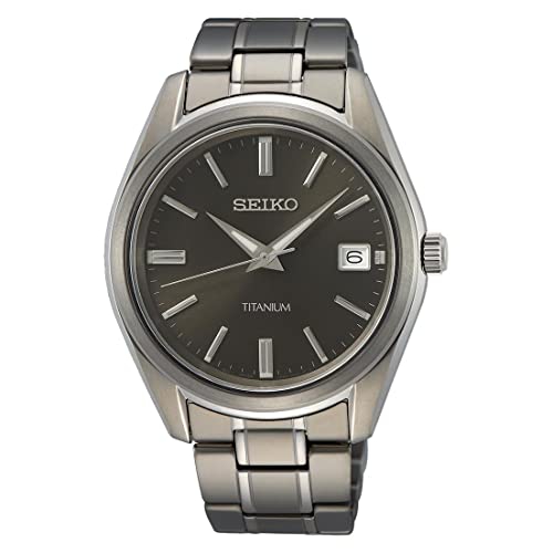 Seiko Herren-Uhr Quarz Titan mit Edelstahlband SUR375P1 von Seiko