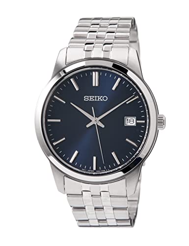 Seiko Herren-Uhr Quarz Edelstahl mit Edelstahlband SUR399P1, Blau von Seiko