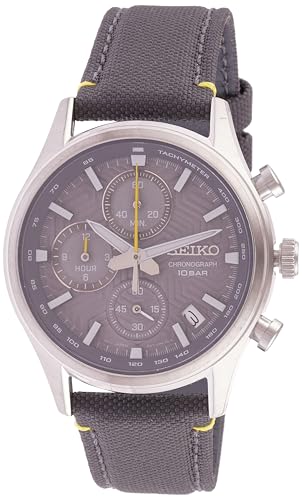 Seiko Herren Analog Quarz Uhr mit Nylon Armband SSB423P1, Schwarz von Seiko