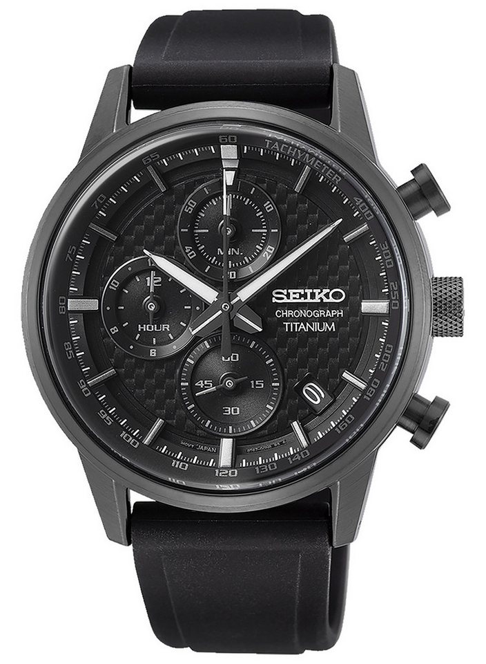 Seiko Quarzuhr Chronograph Titan Schwarz von Seiko