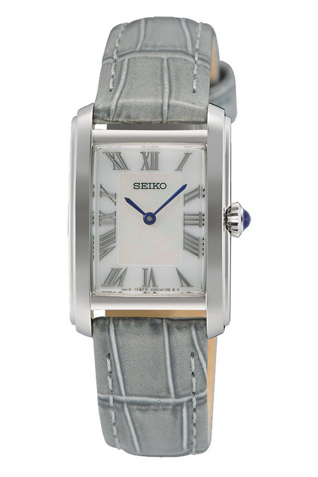 Seiko Quarzuhr Rechteckig Hellgrau von Seiko