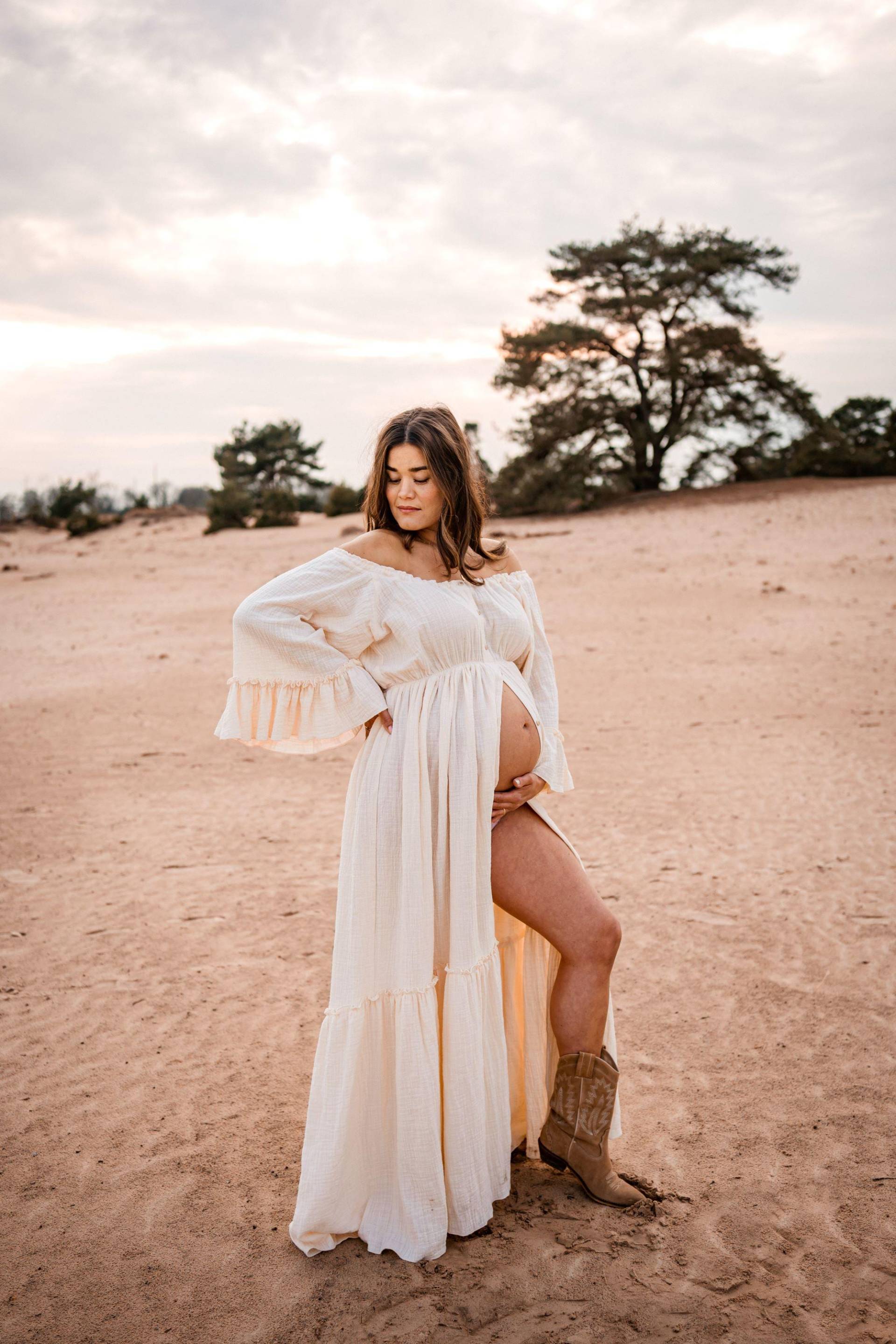 Leila | Musselin Boho Umstandskleid Photo Prop von SeilaArtDressesShop