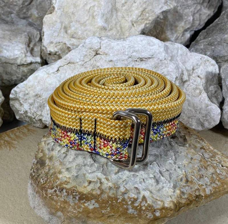 Gürtel Duo | 120 cm Mit Rechteckigem Edelstahl-Verschluss; Aus Ausgedientem Kletterseil | Upcycling, Versandkostenfrei von Seiltaeschle