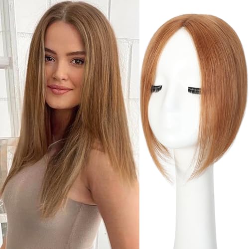 Haaraufsatz für Damen, Echthaar, Remy-Echthaar mit dünner werdendem Mittelteil, Clip-in-Aufsatz, Haarteile für Damen im Alltag (Aschblond, 25,4 cm) von Seimainurs