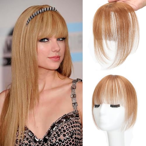 Haarteil zum Anklippen, 100 % Echthaar, dünner Pony, Haarteil mit Bügel, für Damen, Aschblond, 3D Wispy Pony Haarteil zum Anklippen, 100 % Echthaar, dünner Pony, Haarteil mit Bügel, für Damen, Aschblond, 3D Wispy Pony von Seimainurs