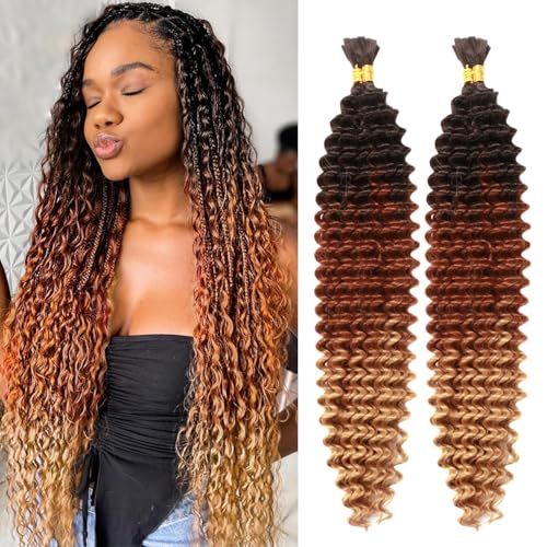Seimainurs Deep Wave Crochet Hair Long Curly Braiding Hair for Boho Braids Ocean Wave Braiding Hair for Black Women (C14, 24 Inch (Bundles of 4)) von Seimainurs