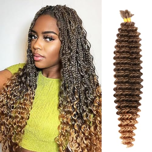Seimainurs Tiefwelliges Häkelhaar, lang, gelockt, Flechthaar für Boho-Zöpfe, Ozeanwellen, Flechthaar für schwarze Frauen (T1B/27, 61 cm (24 Zoll), 2 Stück von Seimainurs