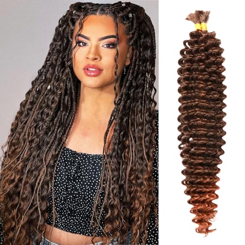 Seimainurs Tiefwelliges Häkelhaar, lang, gelockt, Flechthaar für Boho-Zöpfe, Ozeanwellen, Flechthaar für schwarze Frauen (T1B/30, 61 cm (24 Zoll) (Bundles of 2)) von Seimainurs