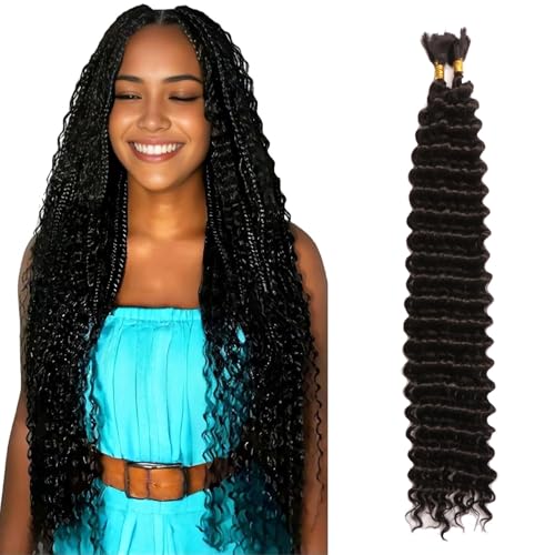 Seimainurs Tiefwelliges Häkelhaar, lang, lockig, Flechthaar für Boho-Zöpfe, Ozeanwellen, Flechthaar für schwarze Frauen (1#, 61 cm (Bündel von 2) von Seimainurs