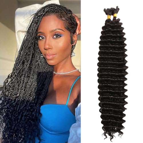 Seimainurs Tiefwelliges Häkelhaar, lang, lockig, Flechthaar für Boho-Zöpfe, Ozeanwellen, Flechthaar für schwarze Frauen (1B#, 76,2 cm (Bündel von 2) von Seimainurs