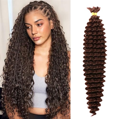 Seimainurs Tiefwelliges Häkelhaar, lang, lockig, Flechthaar für Boho-Zöpfe, Ozeanwellen, Flechthaar für schwarze Frauen (4#, 61 cm (Bündel von 2) von Seimainurs