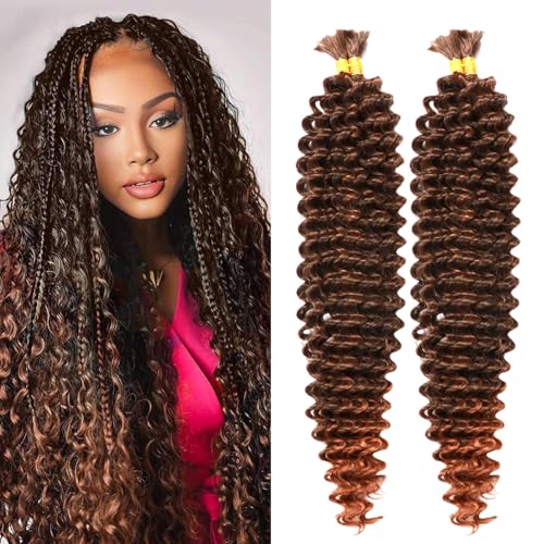 Seimainurs Tiefwelliges Häkelhaar, lang, lockig, Flechthaar für Boho-Zöpfe, Ozeanwellen, Flechthaar für schwarze Frauen (T1B/30, 61 cm (Bündel von 4) von Seimainurs