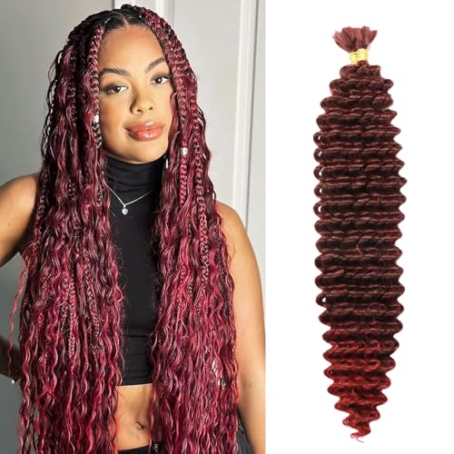 Seimainurs Tiefwelliges Häkelhaar, lang, lockig, Flechthaar für Boho-Zöpfe, Ozeanwellen, Flechthaar für schwarze Frauen (T1B/Bug, 61 cm, 2 Stück) von Seimainurs