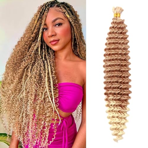 Seimainurs Tiefwelliges Häkelhaar, lang, lockig, Flechthaar für Boho-Zöpfe, Ozeanwellen, Flechthaar für schwarze Frauen (T30/613, 61 cm, 2 Stück)) von Seimainurs