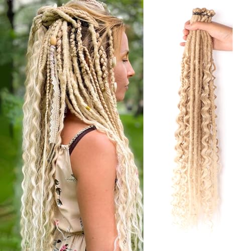 Synthetische Dreadlock-Verlängerungen, Hippie-Dreadlock-Erweiterungen, einendig, 0,6 cm breit, Loc Extensions, Reggae-Stil, Häkelhaar für Damen, 61 cm, 3 verschiedene Stile, 61 cm, 18 Strähnen Synthetische Dreadlock-Verlängerungen, Hippie-Dreadlock-Erweiterungen, einendig, 0,6 cm breit, Loc Extensions, Reggae-Stil, Häkelhaar für Damen, 61 cm, 3 verschiedene Stile, 61 cm, 18 Strähnen von Seimainurs