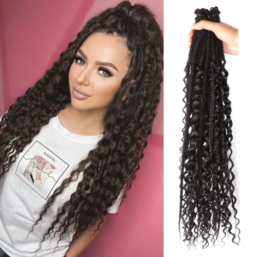 Synthetische Dreadlock-Verlängerungen, Hippie-Dreadlock-Erweiterungen, einendig, 0,6 cm breit, Loc Extensions, Reggae-Stil, Häkelhaar für Damen, 61 cm, 3 verschiedene Stile, 61 cm (18 Strähnen) von Seimainurs