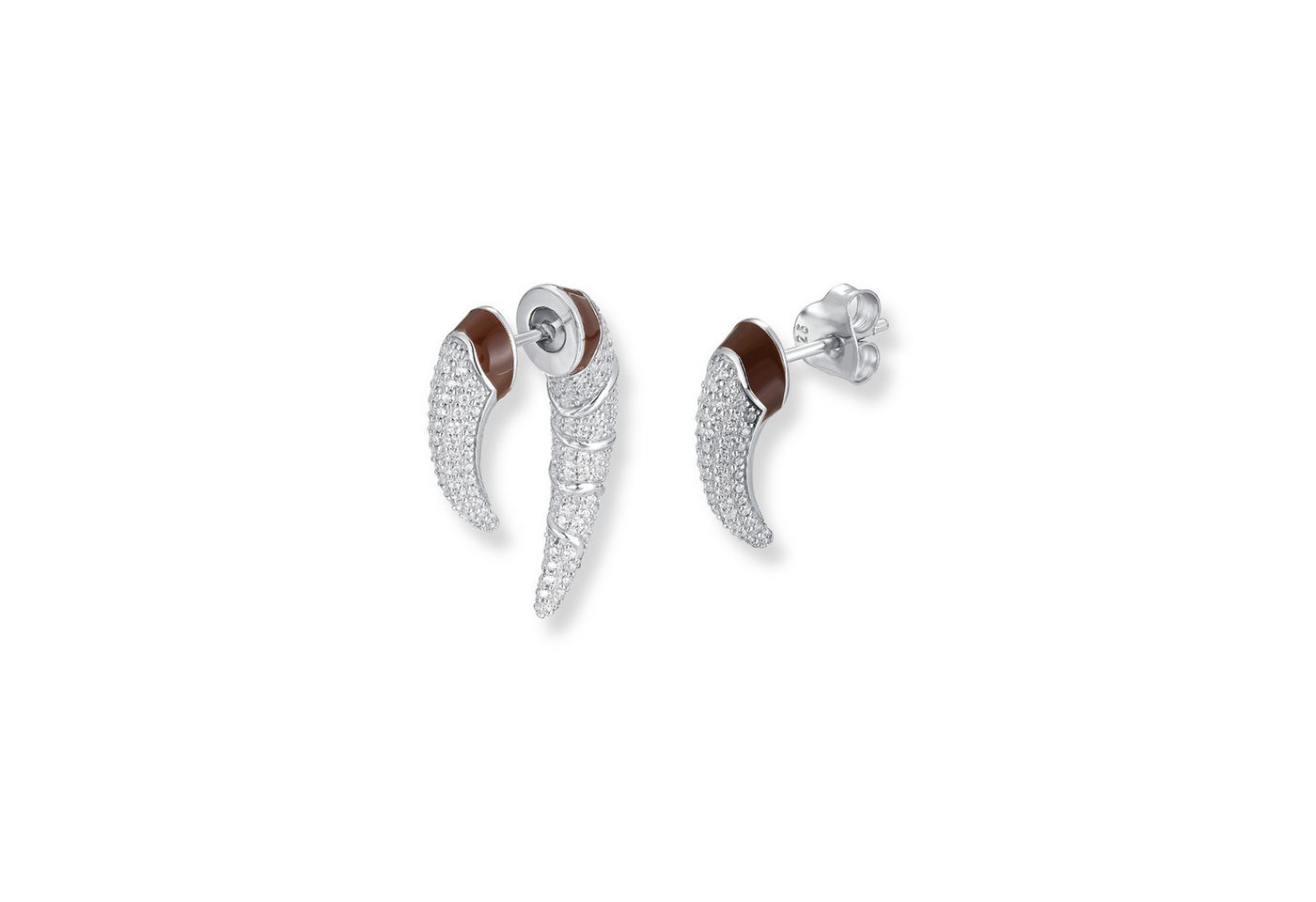 Seinerzeit FLORA & FAUNA Paar Ohrstecker Bright Elfenbein Ohrringe, Material: 925 Sterling Silber, rhodiniert mit Emaille von Seinerzeit FLORA & FAUNA