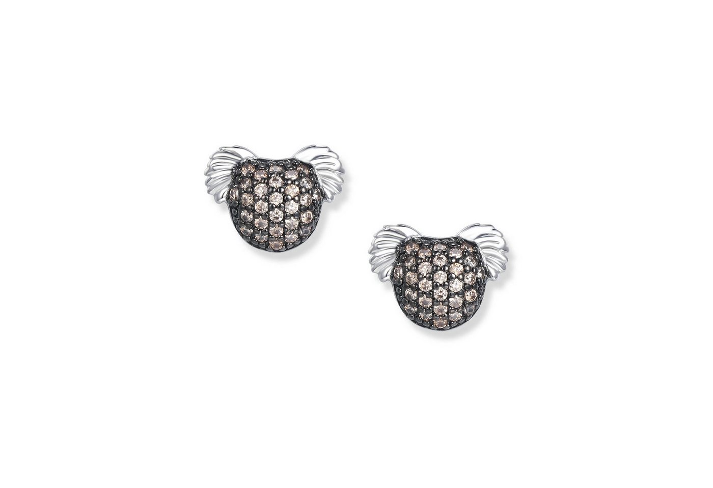 Seinerzeit FLORA & FAUNA Paar Ohrstecker Kula Koala Ohrringe, Material: 925 Sterling Silber, rhodiniert, geschwärzt von Seinerzeit FLORA & FAUNA