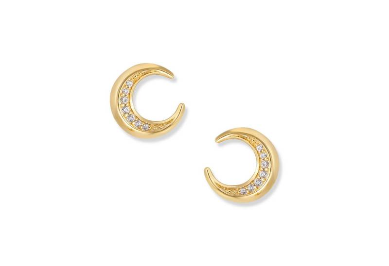 Seinerzeit FLORA & FAUNA Paar Ohrstecker Muna Gold Mond Ohrringe, Material: 925 Sterling Silber, vergoldet mit Emaille von Seinerzeit FLORA & FAUNA