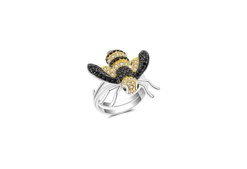 Seinerzeit FLORA & FAUNA Silberring Bernie Bienen Ring (1-tlg), Material: 925 Sterling Silber, rhodiniert, geschwärzt, vergoldet von Seinerzeit FLORA & FAUNA