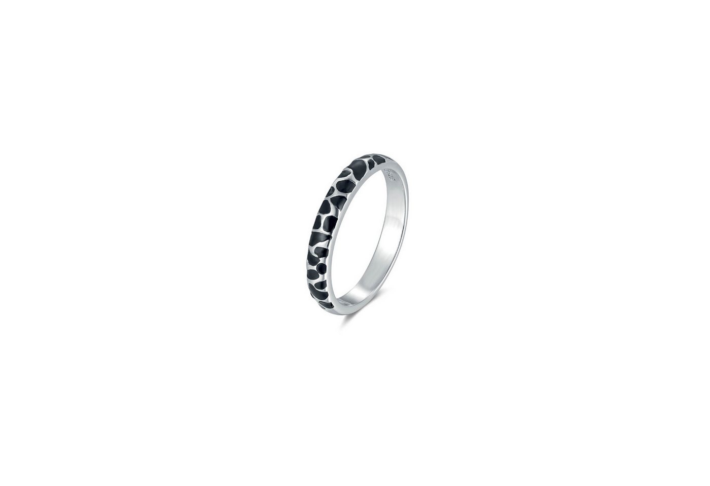 Seinerzeit FLORA & FAUNA Silberring Jasper Leoparden Ring (1-tlg), Material: 925 Sterling Silber, rhodiniert, geschwärzt mit Emaille von Seinerzeit FLORA & FAUNA