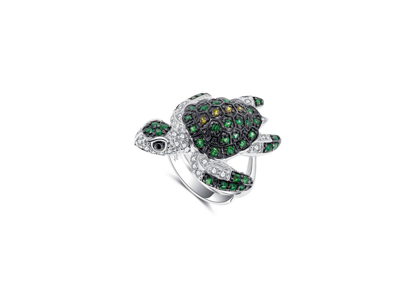 Seinerzeit FLORA & FAUNA Silberring Schildi Schildkröten Ring (1-tlg), Material: 925 Sterling Silber, rhodiniert, geschwärzt von Seinerzeit FLORA & FAUNA