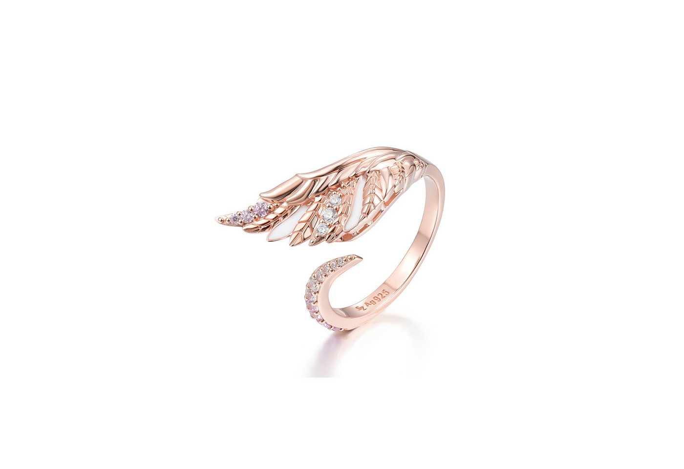 Seinerzeit FLORA & FAUNA Silberring Selena Schwan Ring (1-tlg), Material: 925 Sterling Silber, rosé vergoldet mit Emaille von Seinerzeit FLORA & FAUNA