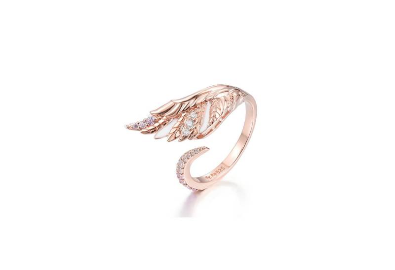 Seinerzeit FLORA & FAUNA Silberring Selena Schwan Ring (1-tlg), Material: 925 Sterling Silber, rosé vergoldet mit Emaille von Seinerzeit FLORA & FAUNA
