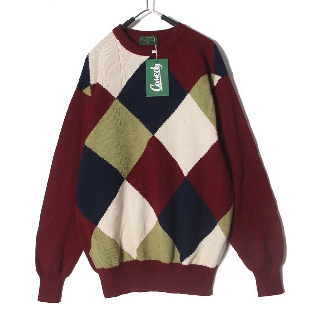 Multi Colour Sweater Jumper Knitwear Pure 100% Wool von SeiriosHouse