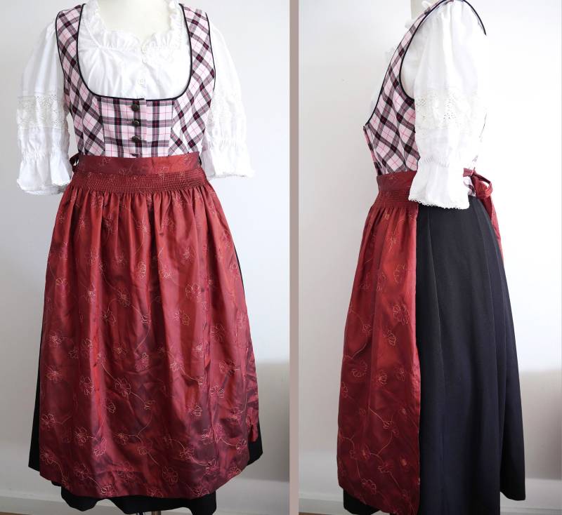 Set/ Nockstein Trachten Dirndl Karo Muster Weiß, Schwarz, Braun Size 38 | De S-M Tradition Aus Den Alpen von SeiriosHouse