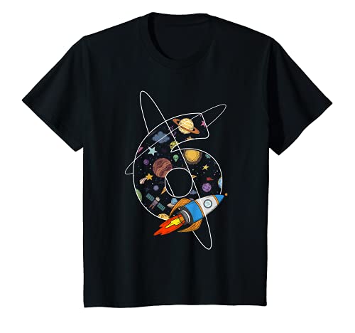 Kinder 6. Geburtstag Junge Mädchen Astronaut 6. T-Shirt von Seis años Niños Sexto cumpleaños