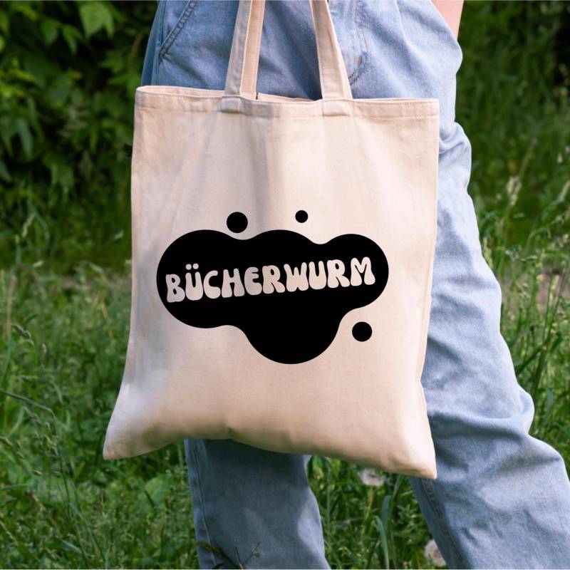 Bücherwurm Stoffbeutel | Einkaufstasche Für Buchliebhaber Lustiger Jutebeutel Leseratten Geschenk Leserinnen Tragetasche von SeitenweiseSchoenes