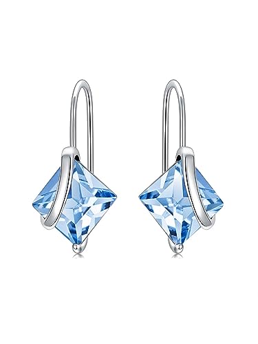 Aquamarin Ohrringe Silber 925 hängend Creolen Baumeln Damen mit 5A Zirkonia Geburtsstein März für Frauen Geburtstags Schmuck Geschenk für Sie Aquamarin Ohrringe Silber 925 hängend Creolen Baumeln Damen mit 5A Zirkonia Geburtsstein März für Frauen Geburtstags Schmuck Geschenk für Sie von Seiyang