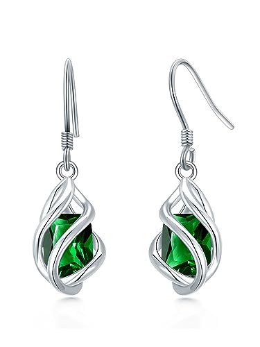 Grün Ohrringe Sterling Silber 925 hängend Creolen Baumeln Damen mit 5A Zirkonia Geburtsstein Mai für Frauen Geburtstags Schmuck Geschenk für Sie Grün Ohrringe Sterling Silber 925 hängend Creolen Baumeln Damen mit 5A Zirkonia Geburtsstein Mai für Frauen Geburtstags Schmuck Geschenk für Sie von Seiyang