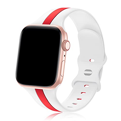 Designer-Sportarmband, kompatibel mit Apple Watch, iWatch-Bänder, 38 mm, 40 mm, 41 mm, 42 mm, 44 mm, 45 mm, 49 mm, für Männer und Frauen, weiches Silikon-Armband für Apple Watch Serie von Seizehe