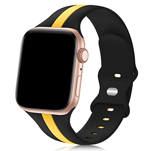 Designer-Sportarmband, kompatibel mit Apple Watch, iWatch-Bänder, 38 mm, 40 mm, 41 mm, 42 mm, 44 mm, 45 mm, 49 mm, für Männer und Frauen, weiches Silikon-Armband für Apple Watch Serie von Seizehe