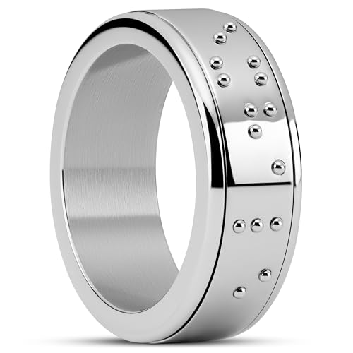 Seizmont by Trendhim Fidget Ring für Männer | Braille-Design 'Exhale' | 316L Edelstahl | Dänisches Design | Fidget Spinner | Stahl Seizmont by Trendhim Fidget Ring für Männer | Braille-Design 'Exhale' | 316L Edelstahl | Dänisches Design | Fidget Spinner | Stahl von Seizmont