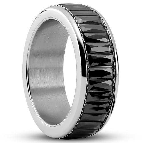 Seizmont by Trendhim Fidget Ring für Männer | Silberfarbener Edelstahl & Schwarzer Zirkonia | 316L Edelstahl & Zirkonia | Entworfen in Dänemark | Fidget Spinner | Stahl/Schwarz Seizmont by Trendhim Fidget Ring für Männer | Silberfarbener Edelstahl & Schwarzer Zirkonia | 316L Edelstahl & Zirkonia | Entworfen in Dänemark | Fidget Spinner | Stahl/Schwarz von Seizmont
