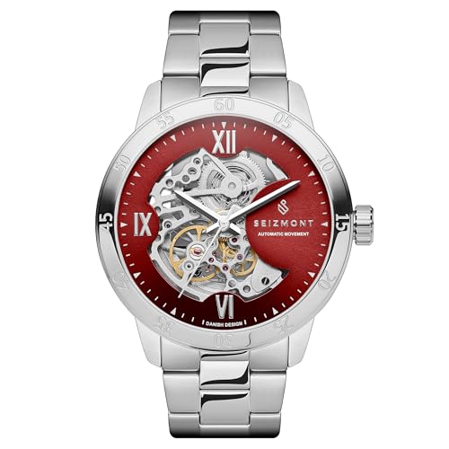 Seizmont by Trendhim | Limitierte Edition Skeleton-Uhr | Für Männer | Silberfarben | Batteriefrei und Saphirglas | Wasserdicht bis 30 Meter | Dänisches Design von Seizmont